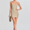 RETROFÊTE*Retrofete Heather Embellished Dress Champagne Mermaid Shell