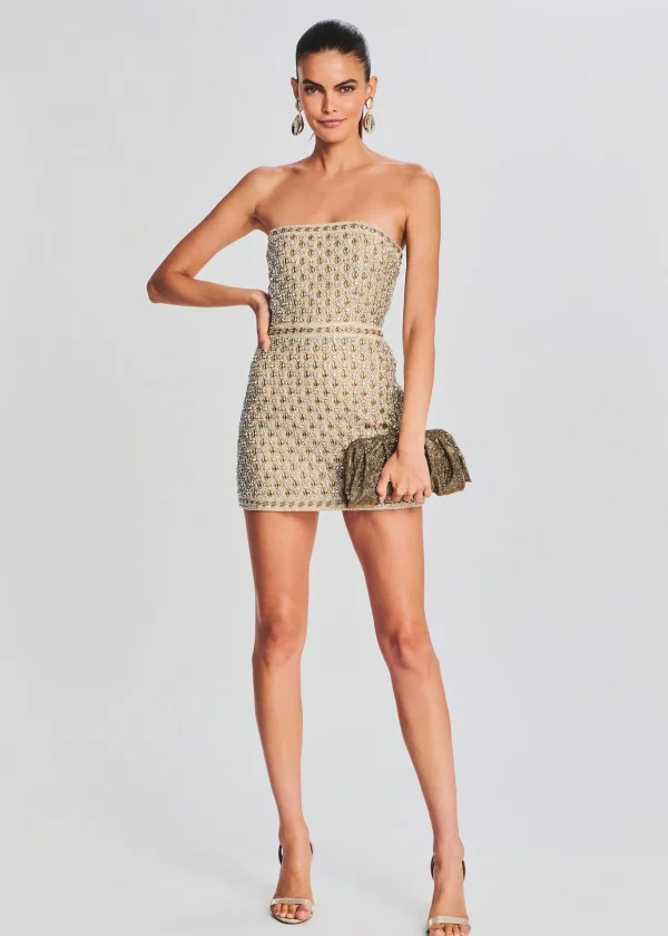 RETROFÊTE*Retrofete Heather Embellished Dress Champagne Mermaid Shell
