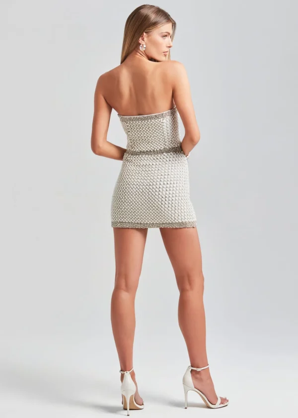 Bachelorette Party*Retrofete Heather Pearl Dress White/Silver
