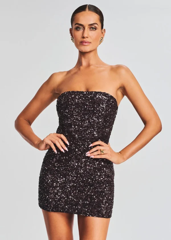Mini*Retrofete Heather Sequin Dress Dark Chocolate
