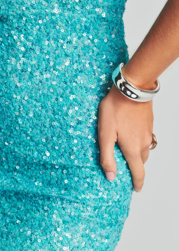 RETROFÊTE*Retrofete Heather Sequin Dress Blue Atoll