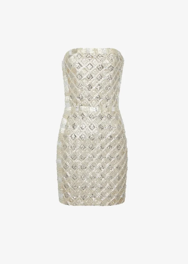 Rehearsal Dinner*Retrofete Heather Sequin Dress Silver/Gold