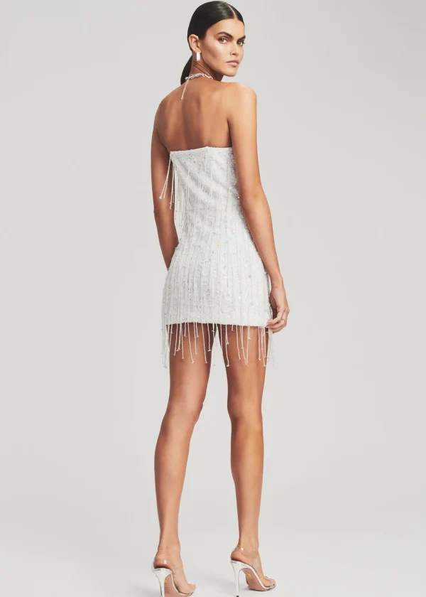 RETROFÊTE*Retrofete Heather Sequin Star Fringe Dress White w/ Stars
