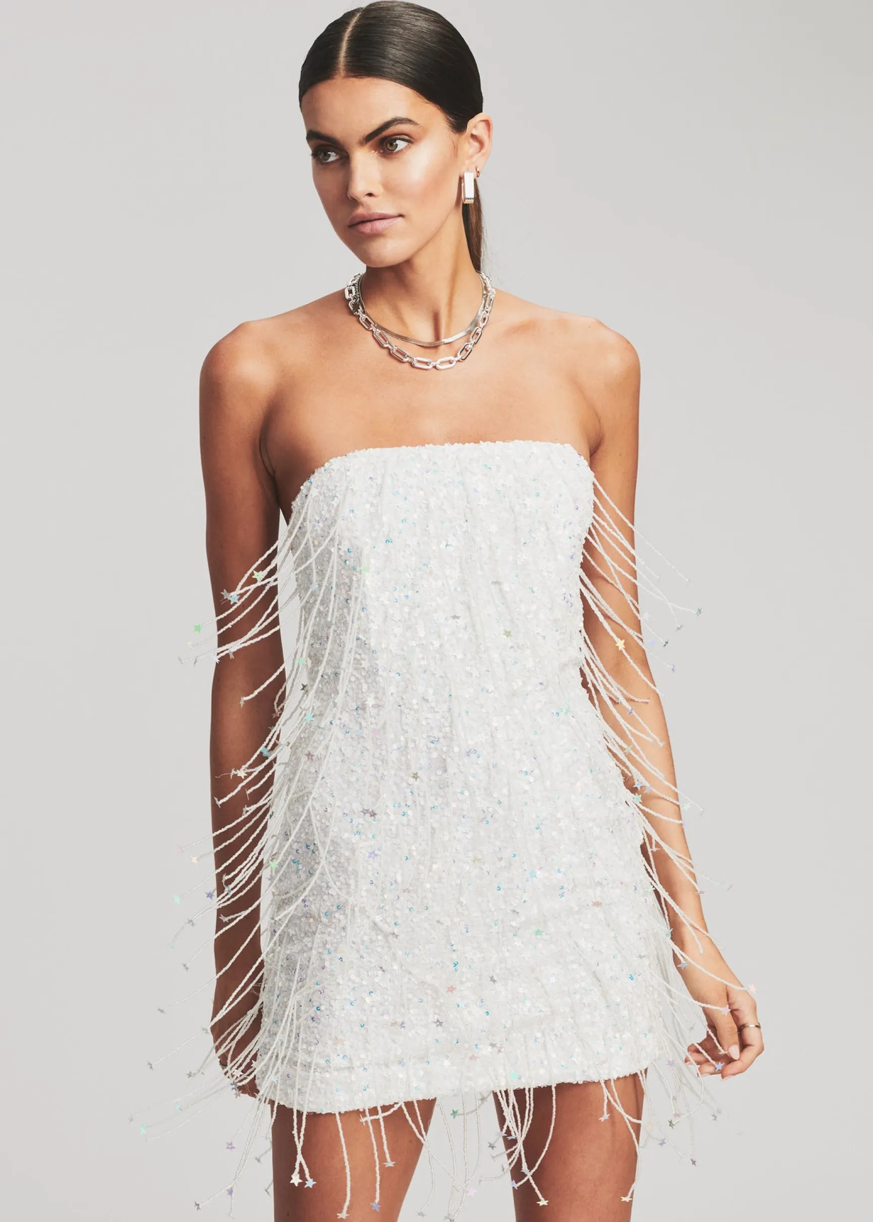 heather_sequin_star_fring_4-6.webp Reception Dresses*Retrofete Heather Sequin Star Fringe Dress White w/ Stars
