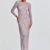 RETROFÊTE*Retrofete Heidi Sequin Dress Mink Grey