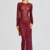 Exclusively Ours*Retrofete Heidi Sequin Dress Merlot