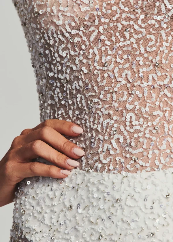Gowns*Retrofete Heidi Sequin Dress White
