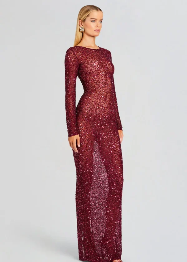 Gowns*Retrofete Heidi Sequin Dress Merlot