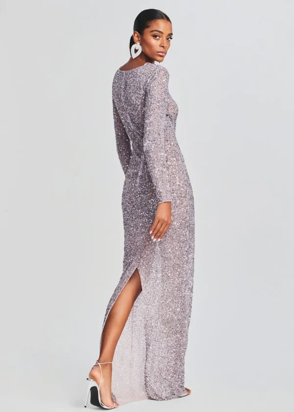 RETROFÊTE*Retrofete Heidi Sequin Dress Mink Grey