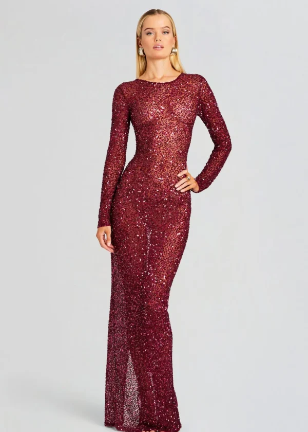 Night Out*Retrofete Heidi Sequin Dress Merlot
