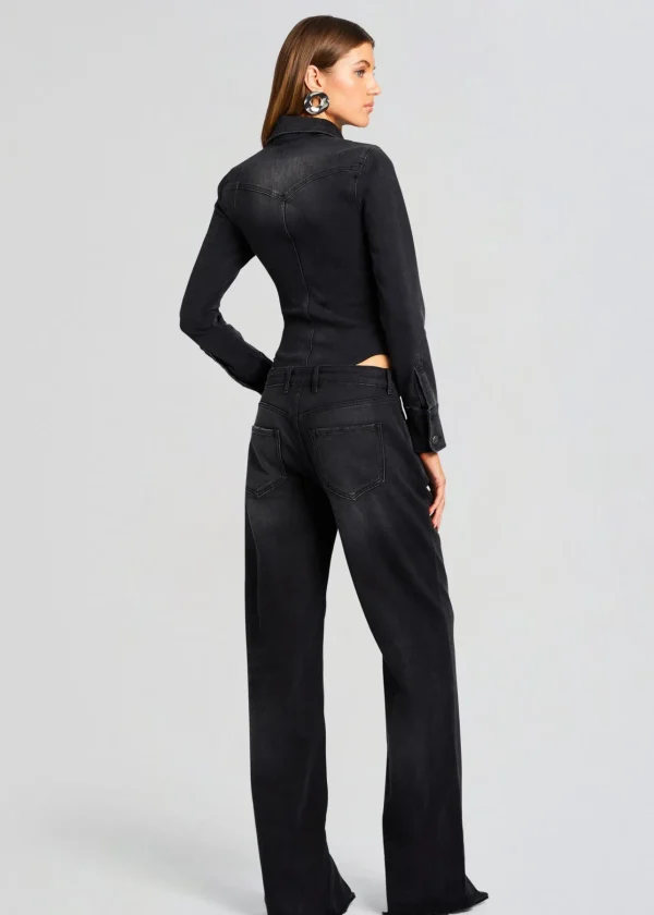 Denim*Retrofete Helena Denim Bodysuit Midnight Terry