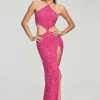 Final Sale*Retrofete Hendrix Sequin Tiger Stripe Dress Fuchsia Tiger Stripe