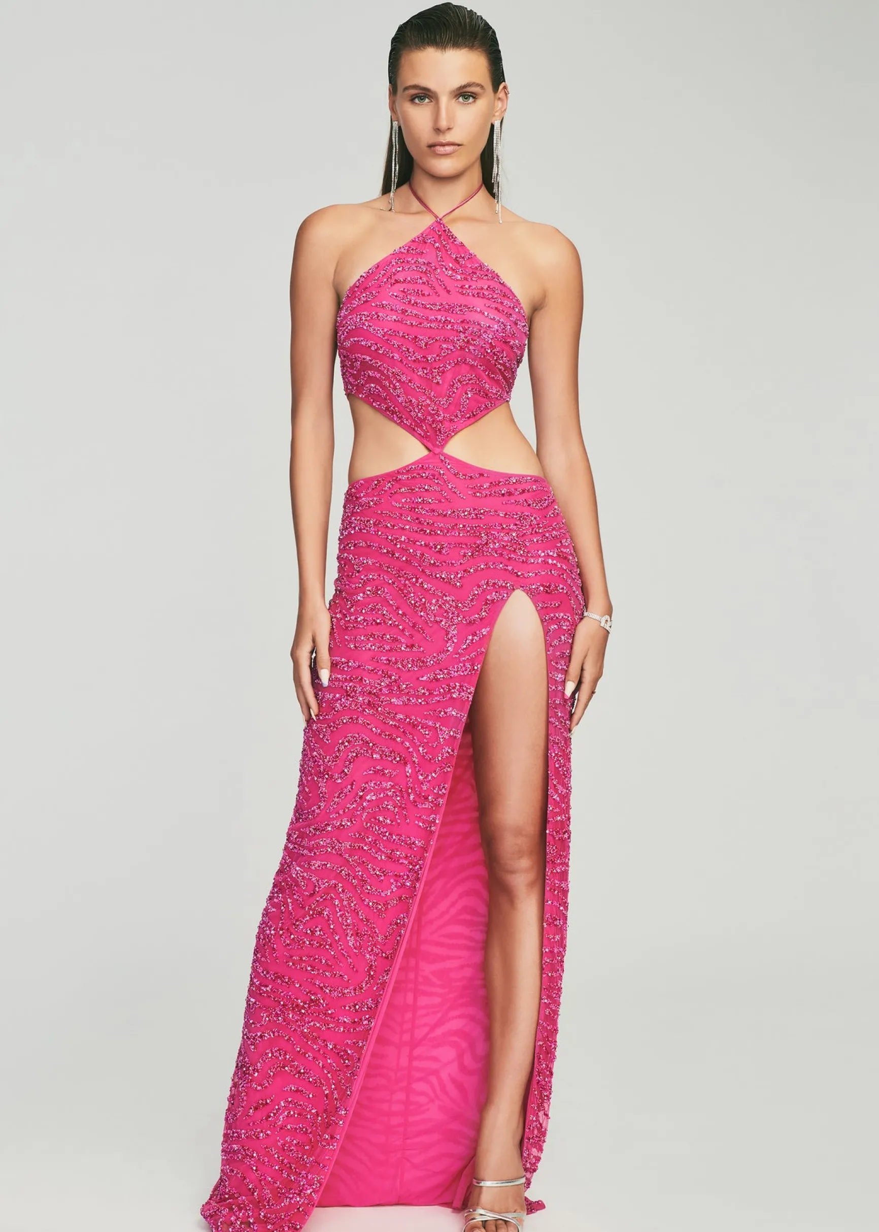 hendrix_sequin_tiger_stri_4-1.webp RETROFÊTE*Retrofete Hendrix Sequin Tiger Stripe Dress Fuchsia Tiger Stripe