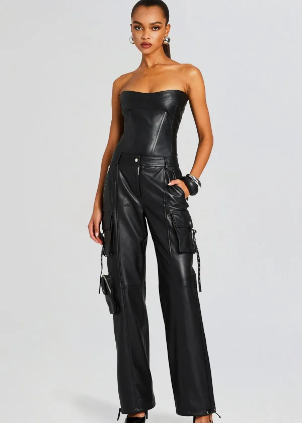 Resort '24*Retrofete Honey Leather Pant Black