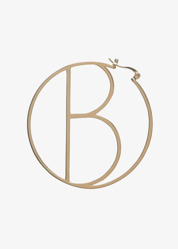 Honeymoon Looks*Retrofete Hoop Letter Earring Gold