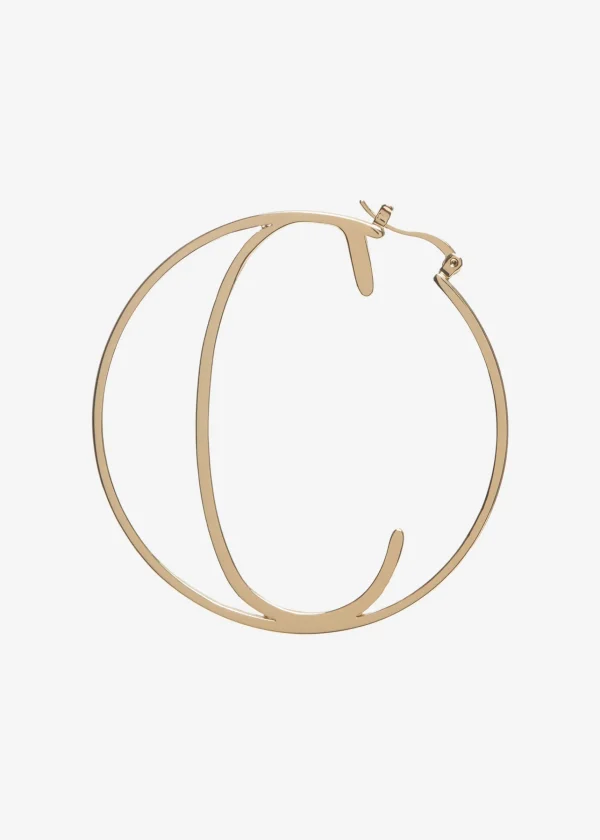 Honeymoon Looks*Retrofete Hoop Letter Earring Gold