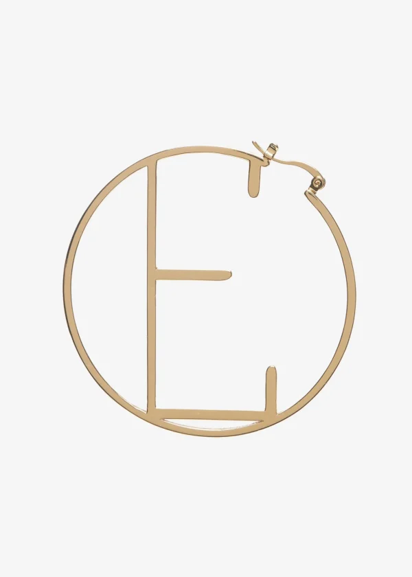 Honeymoon Looks*Retrofete Hoop Letter Earring Gold