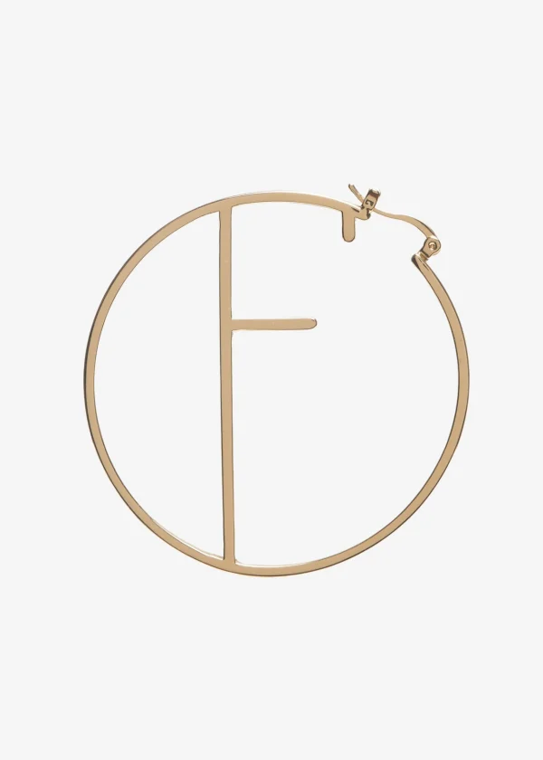Accessories*Retrofete Hoop Letter Earring Gold