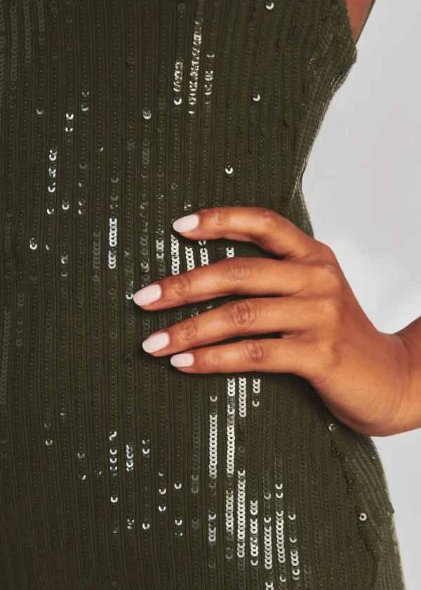 Dresses*Retrofete Hudson Sequin Knit Dress Olive Green