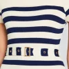 Spring Knits*Retrofete Hull Knit Dress Cream/ Navy