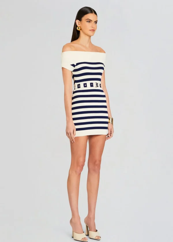 Trending*Retrofete Hull Knit Dress Cream/ Navy
