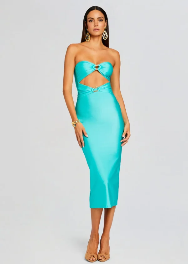 Resort '24*Retrofete Ida Lycra Midi Dress Blue Maldives