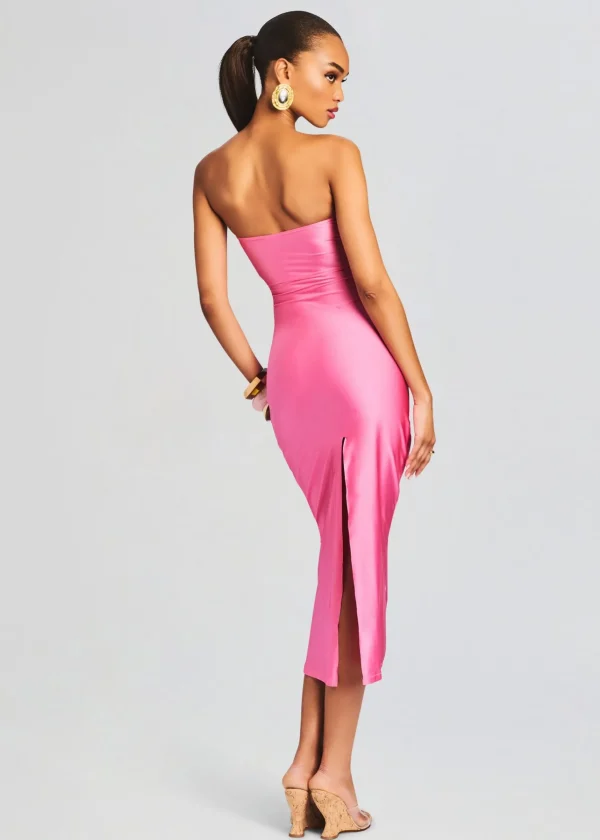 Tropical Hues*Retrofete Ida Lycra Midi Dress Rose Blossom
