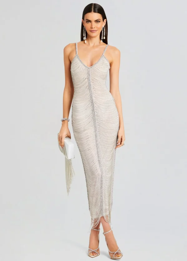 RETROFÊTE*Retrofete Irina Maxi Dress White/Silver