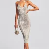 Exclusively Ours*Retrofete Isabella Sequin Crochet Dress Ivory Gold Silver