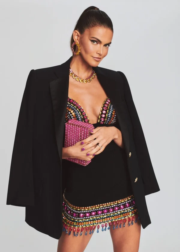 RETROFÊTE*Retrofete Isadora Embellished Dress Multi/Black