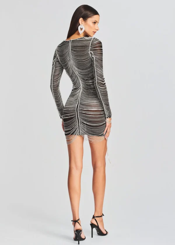 RETROFÊTE*Retrofete Jacqueline Crystal Embellished Dress Black/Silver