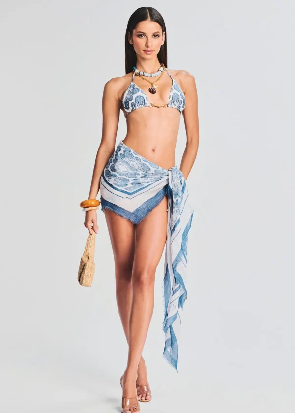 Swim*Retrofete Jade Bikini Top Blue Flowers