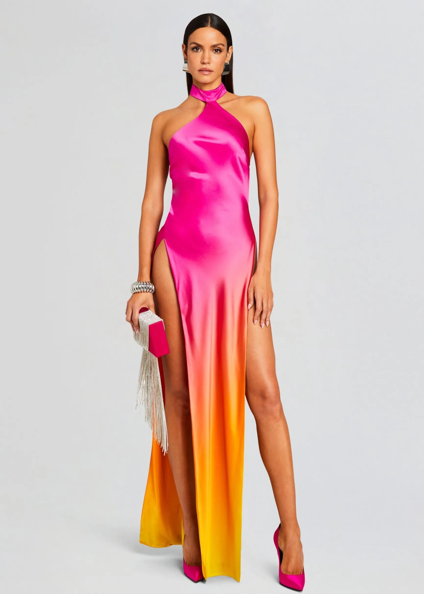 jagger_silk_dress_0-4.webp RETROFÊTE*Retrofete Jagger Silk Dress Pink Lime Ombre