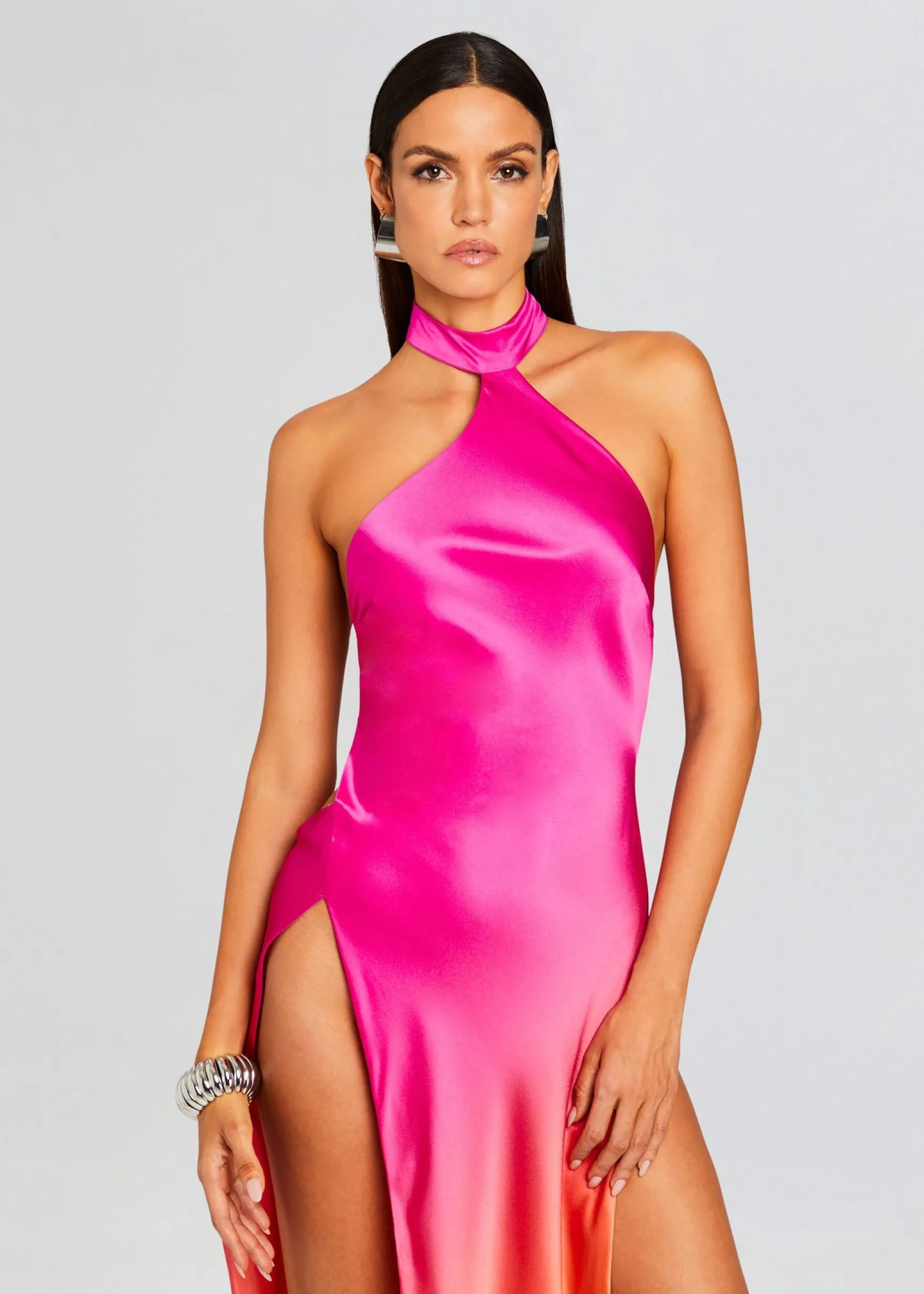 jagger_silk_dress_1-2.webp RETROFÊTE*Retrofete Jagger Silk Dress Pink Lime Ombre