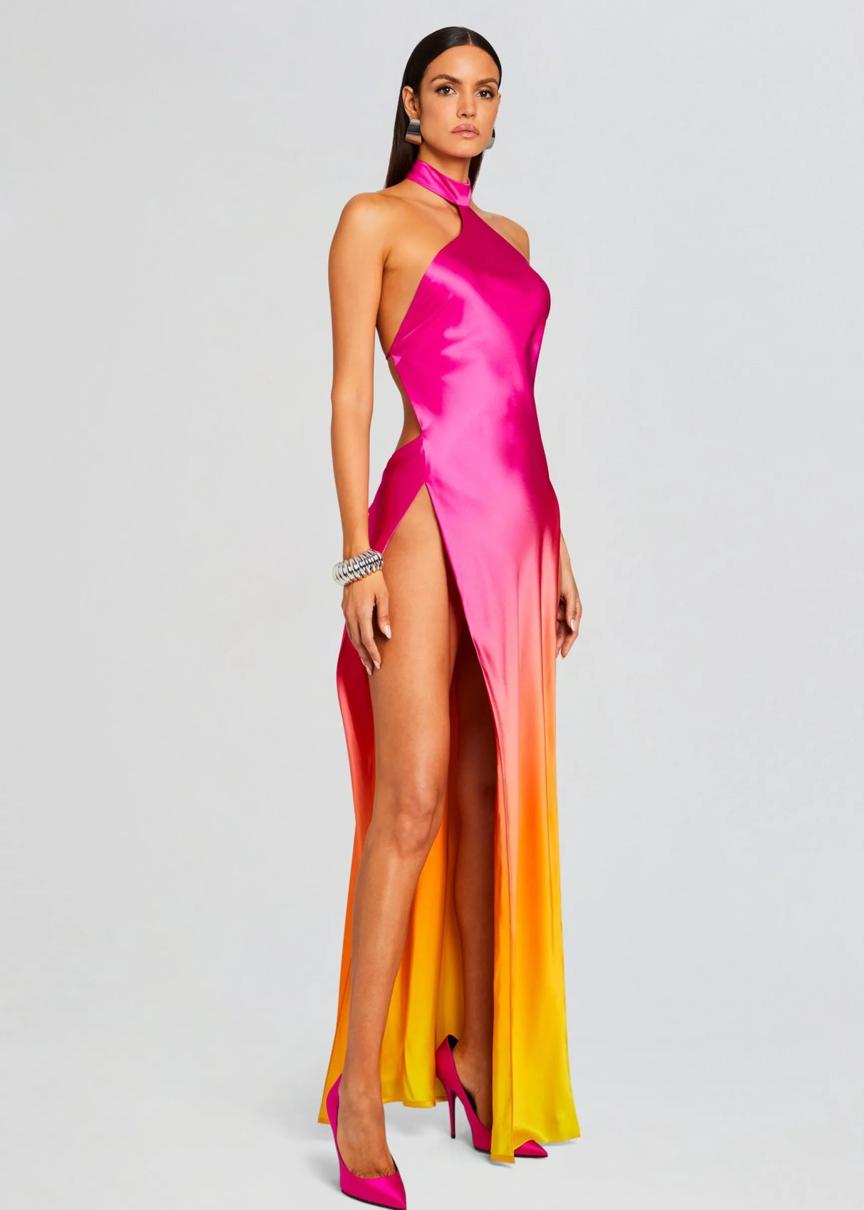 jagger_silk_dress_2-2.webp RETROFÊTE*Retrofete Jagger Silk Dress Pink Lime Ombre