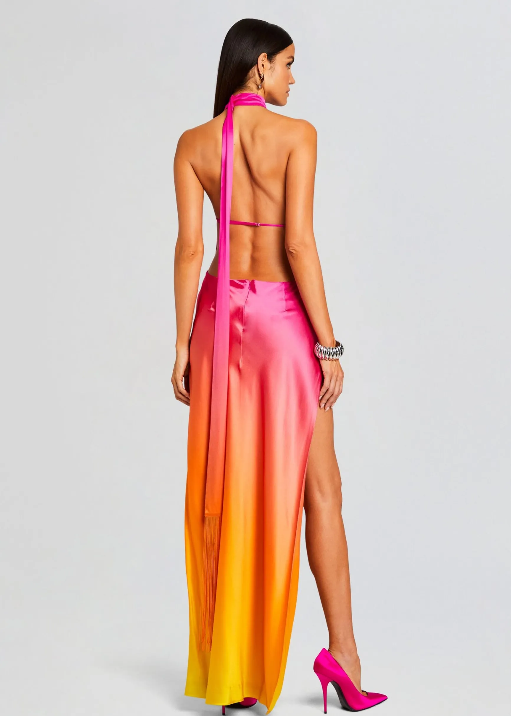 jagger_silk_dress_3-4.webp RETROFÊTE*Retrofete Jagger Silk Dress Pink Lime Ombre