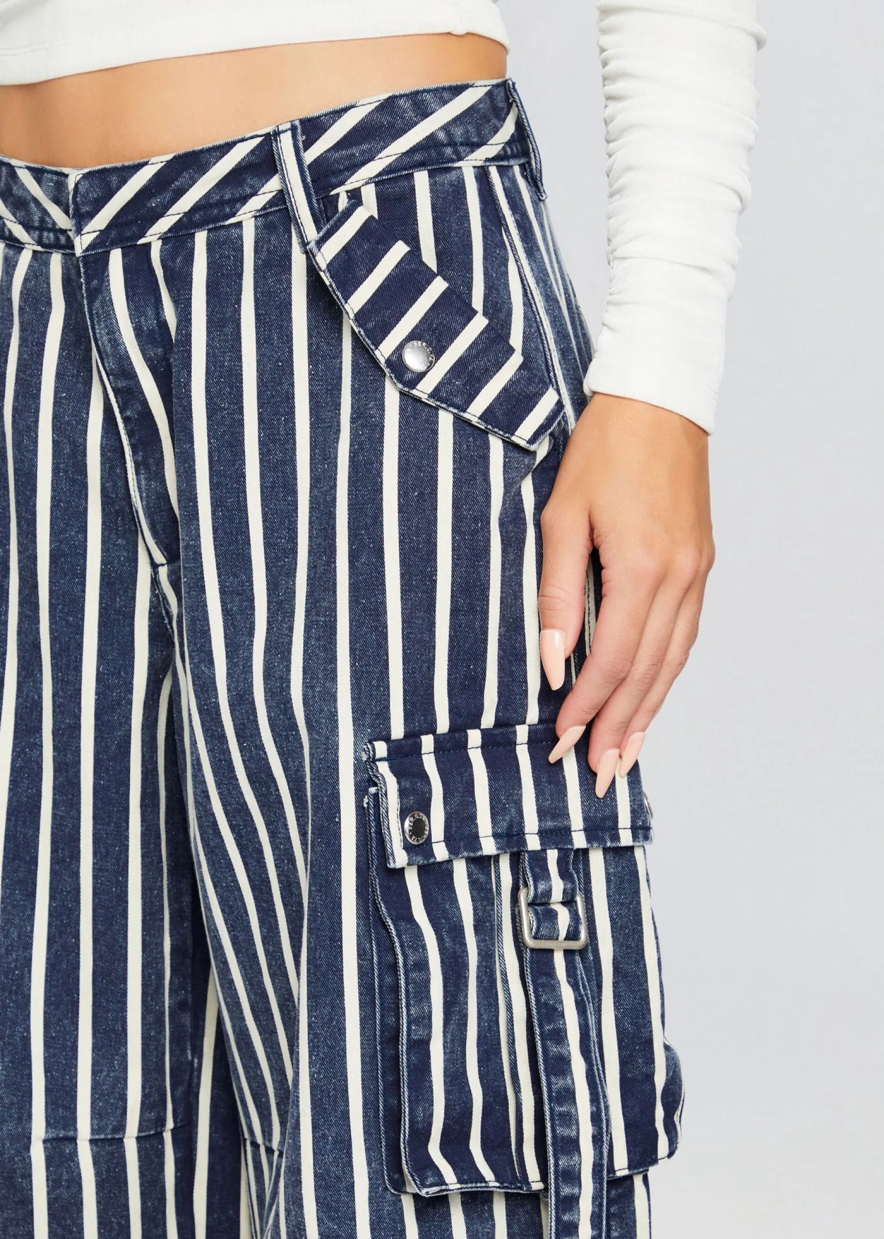 jane_cargo_pant_1-4.webp Bottoms*Retrofete Jane Cargo Pant Navy Stripe