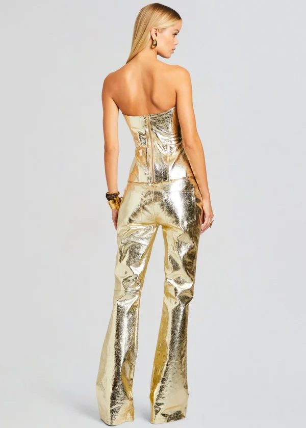 Tops*Retrofete Jenesis Leather Top Gold