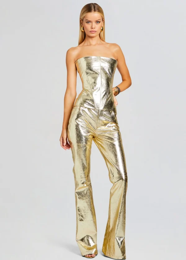 RETROFÊTE*Retrofete Jenesis Leather Top Gold