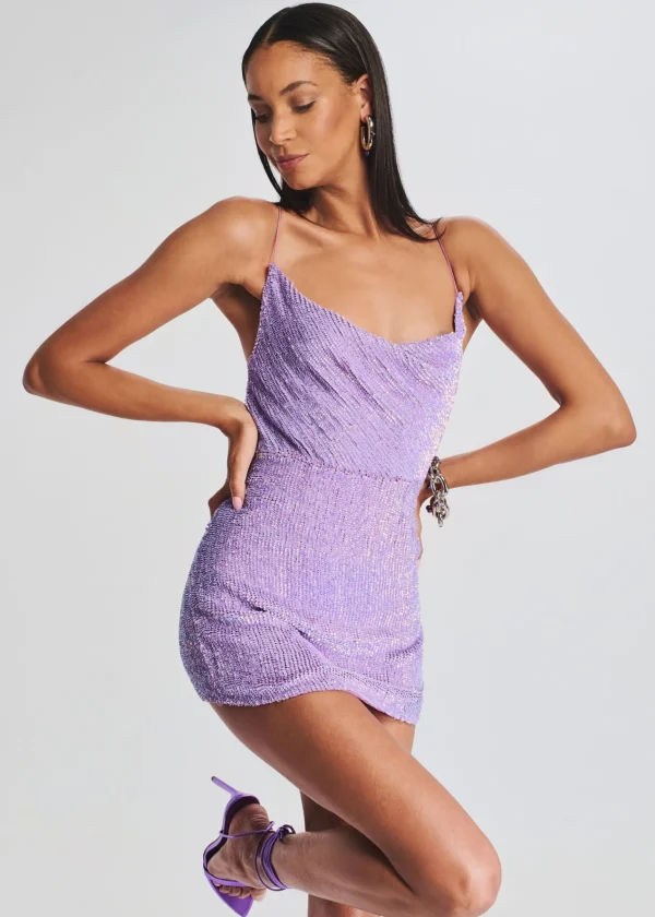 Dresses*Retrofete Jill Sequin Dress Iridescent Lavender
