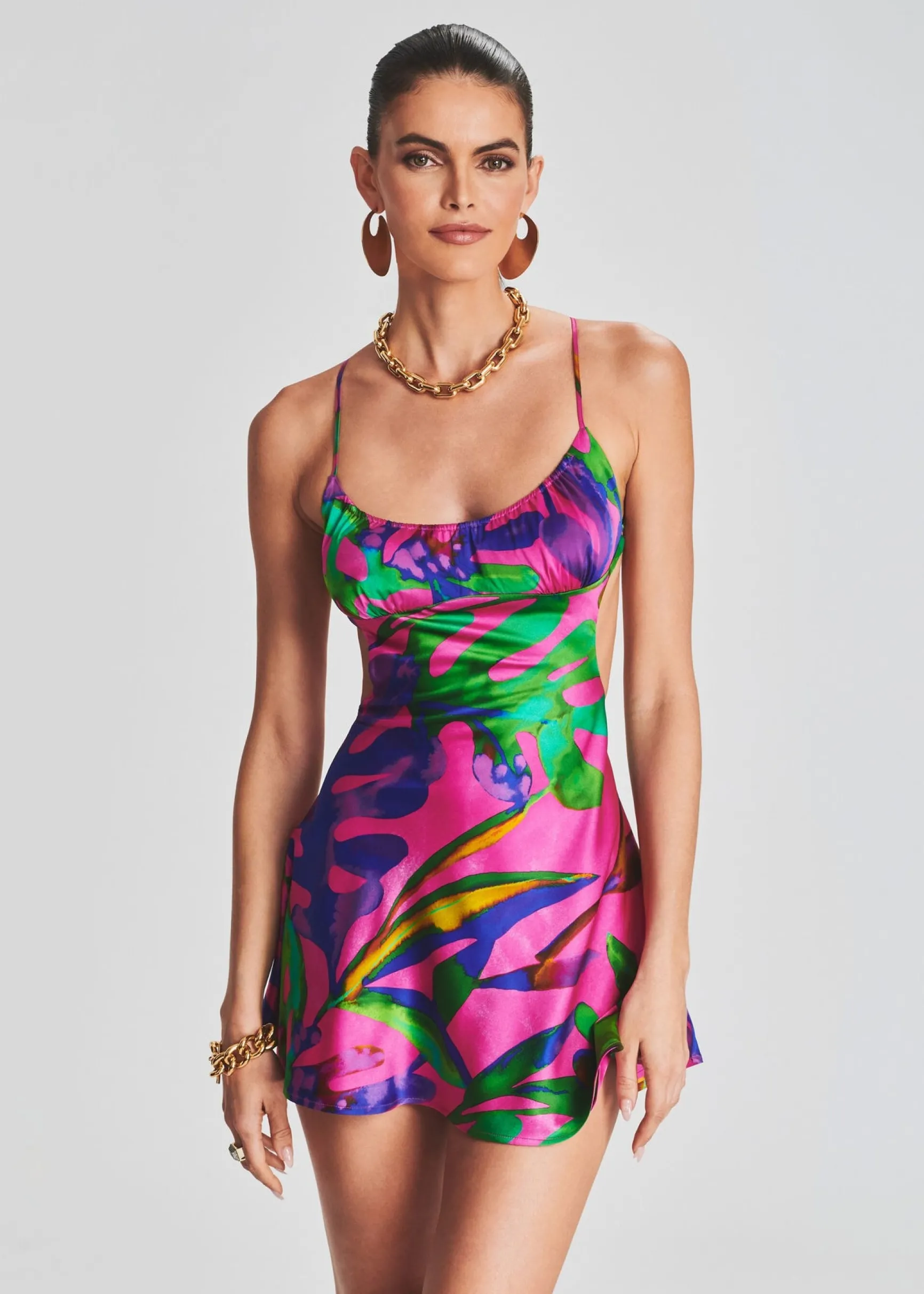 josefine_silk_chiffon_dre_1.webp RETROFÊTE*Retrofete Josefine Silk Chiffon Dress Tropical Leaf