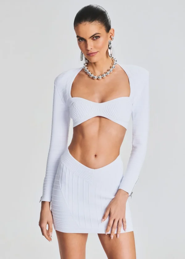 Bachelorette Party*Retrofete Jovanna Bandage Knit Top White