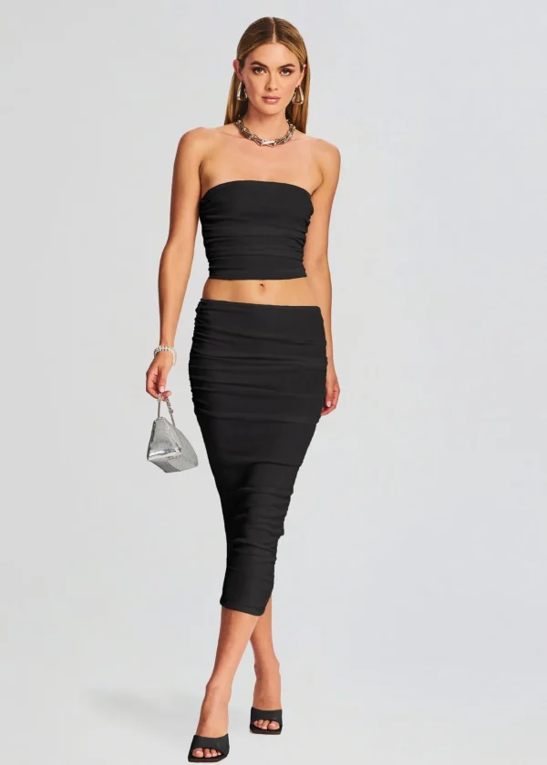 Exclusively Ours*Retrofete Julia Midi Skirt Black