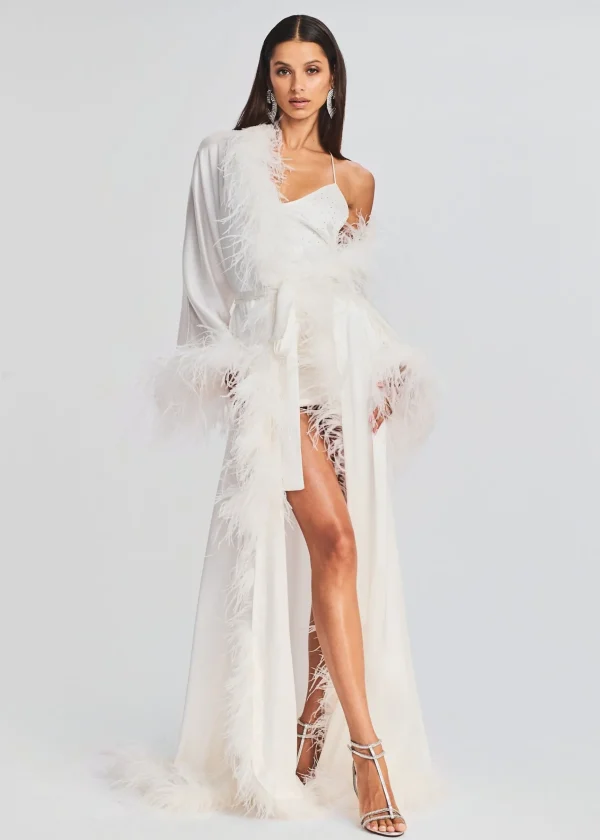 Bachelorette Party*Retrofete Juno Feather Robe White