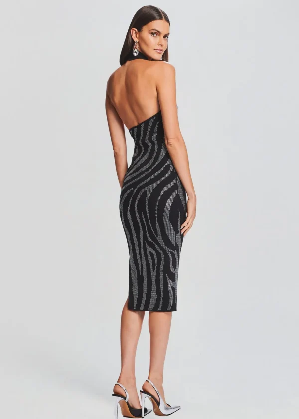 Dresses*Retrofete Kaisley Knit Dress Black/Silver Zebra