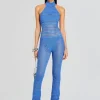 Tropical Hues*Retrofete Kalena Knit Crochet Jumpsuit Tropical Blue