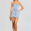 Day to Night*Retrofete Kamna Embellished Denim Dress Tresca