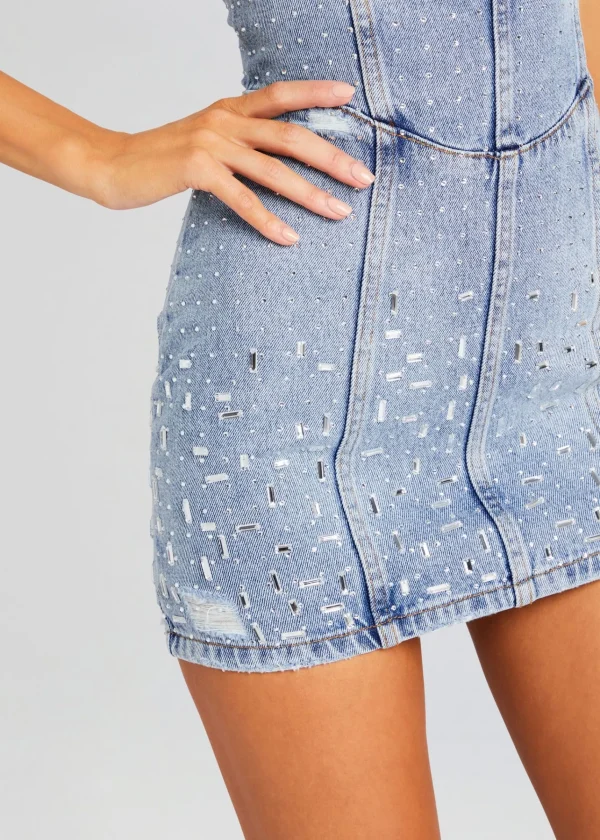 Mini*Retrofete Kamna Embellished Denim Dress Tresca