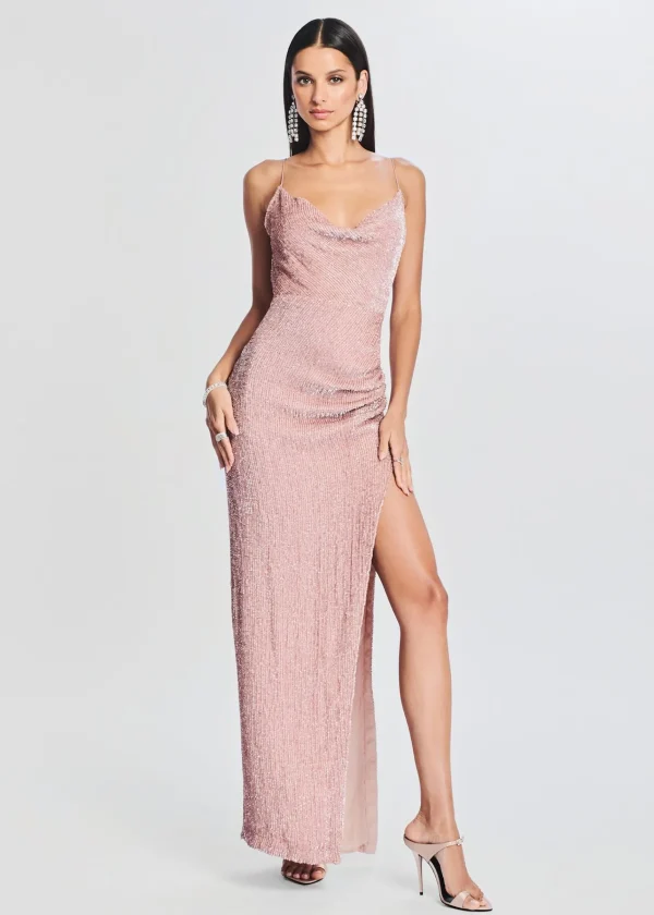Guest Of*Retrofete Katya Sequin Dress Dusty Peach
