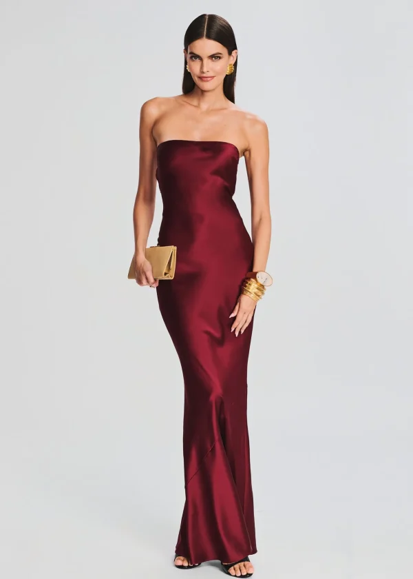 Business Chic*Retrofete Keaton Silk Dress Cabernet